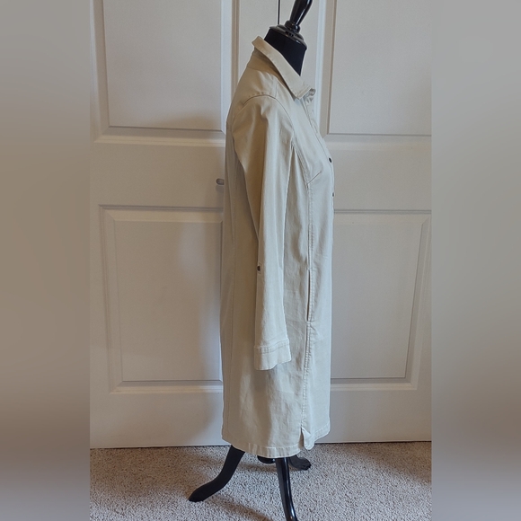 J. Jill Live-In Chino Tan/Khaki Shirt Dress - Picture 4 of 10